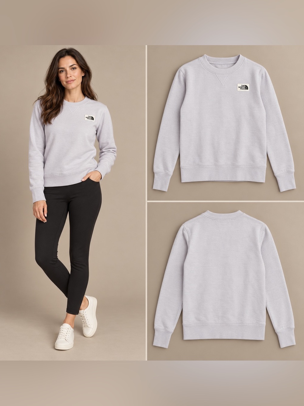 The North Face Heritage Patch Crew Sweatshirt Lavender Women’s S Petite